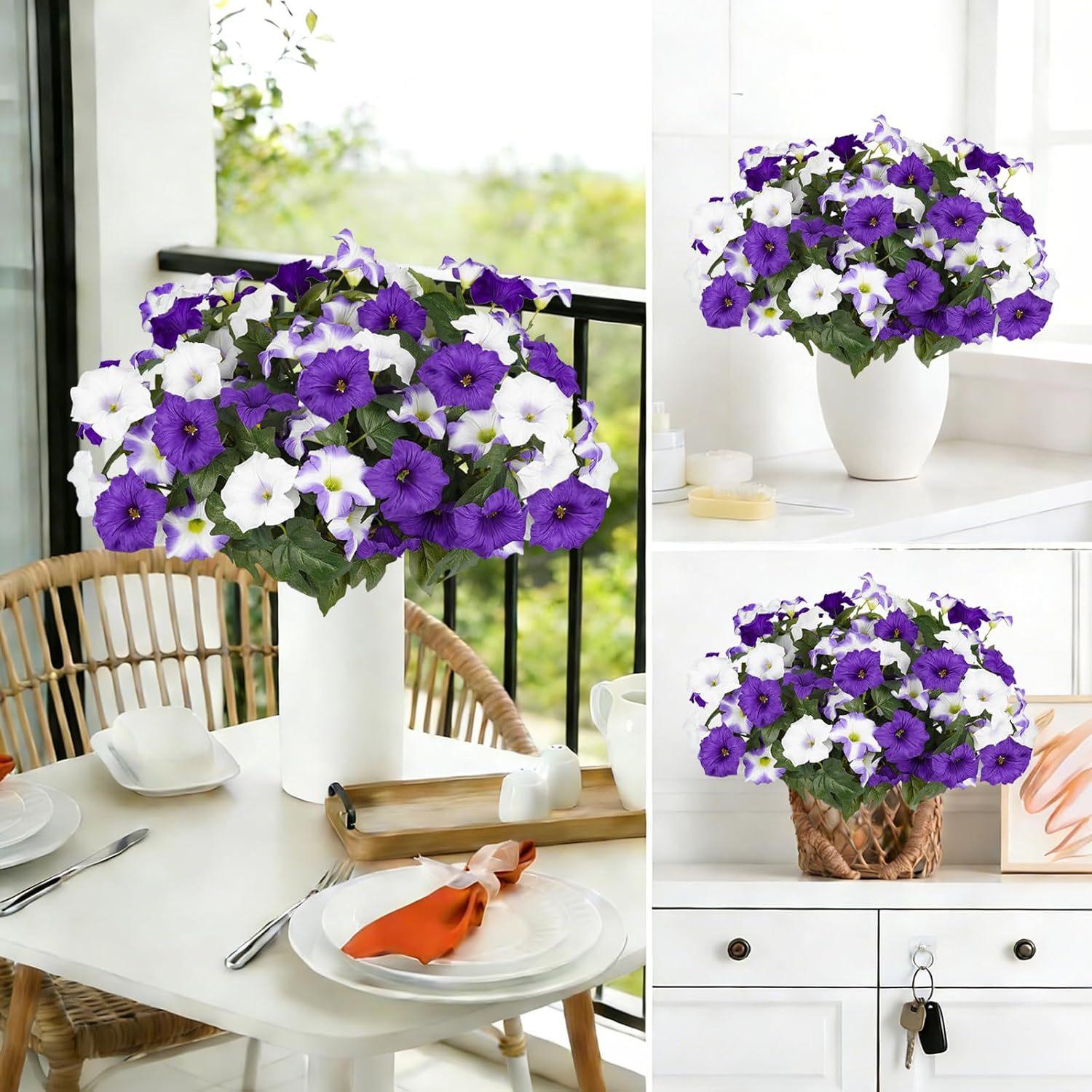 Artificial Fake Flowers Plants for Outdoor Decoration,2PCS Faux Decorative Flower for Home Garden, Porch, Window Box & Yard,Spring/Summer Artificial Flower Plant for Seasonal Celebrations