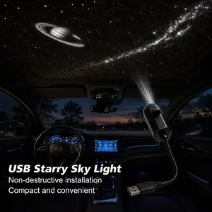 USB Star Projector Light, Portable Adjustable Starry Sky Projector for Car Roof, Bedroom Ceiling Decor, Romantic Ambient Light for Car Interior and Room Decoration