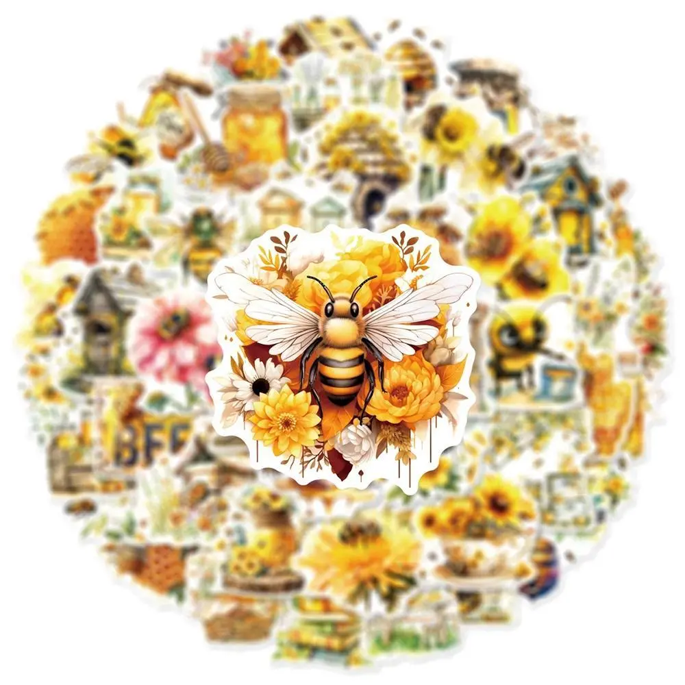 10/30/50PCS Cute Bee Cartoon Stickers Honey Honeypot Decals Toy Waterproof DIY Suitcase Stationery Kawaii Graffiti Sticker Gifts