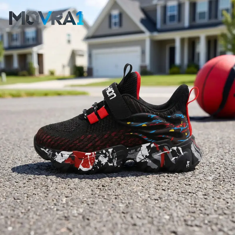 MOVRA1 Kids Running shoes boy casual shoes Athletic Fashion Sneaker Lightweight Breathable Children Walking shoes Trainer Footwear