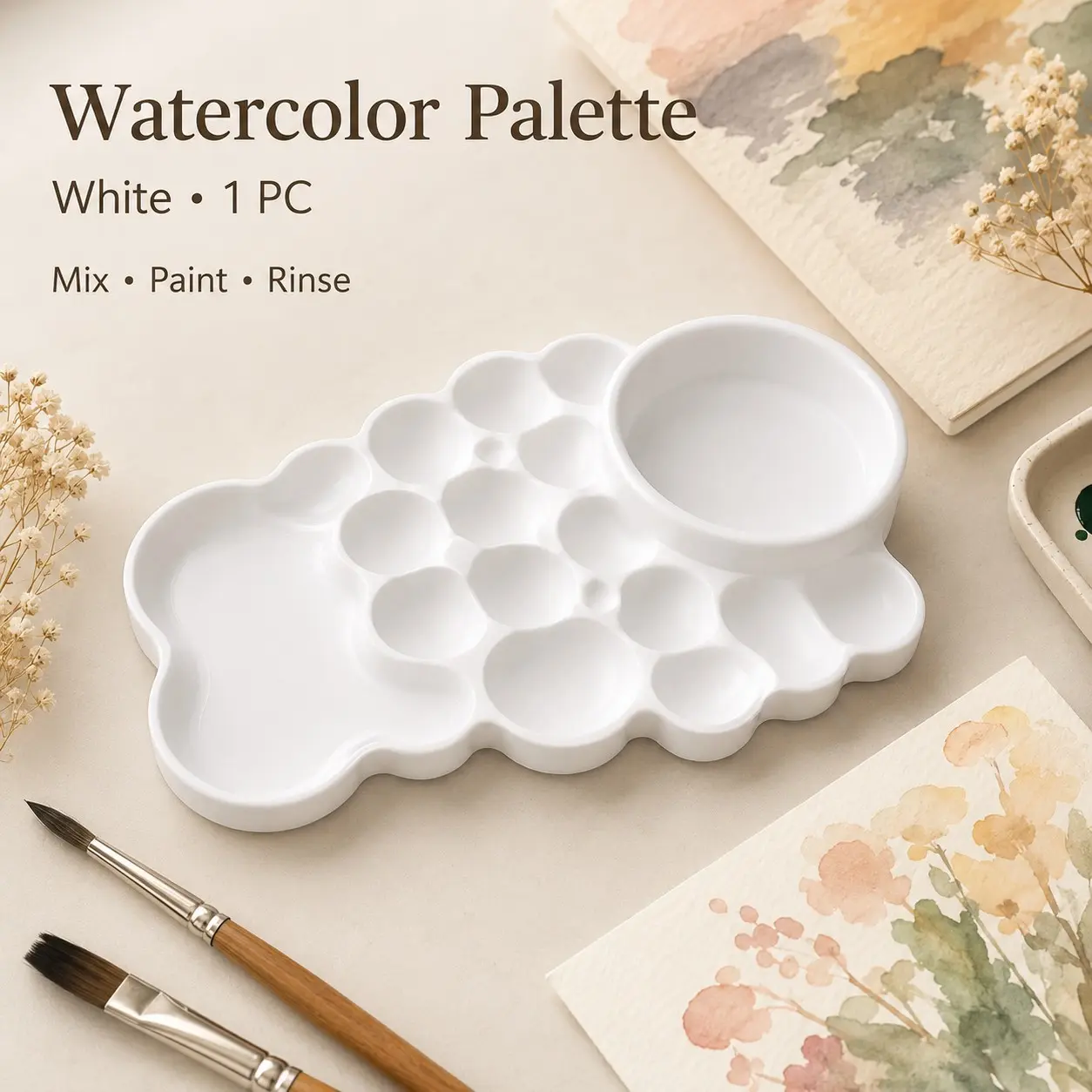 Large Bubble Palette, Glossy Handmade Plastic Palette, Plastic Palette, Multi-Pore Palette, Artist Gift, Creative Art Supplies