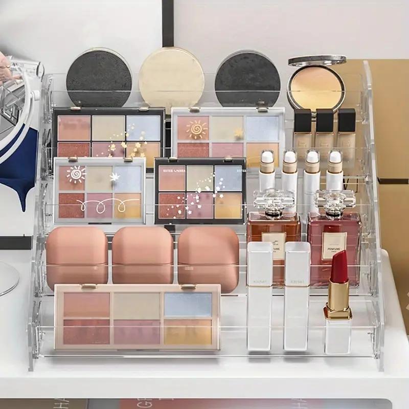 Multi-Layer Transparent Acrylic Perfume Storage Rack, 1 Count Desktop Makeup Organizer, Home Display Stand for Perfume & Cosmetics