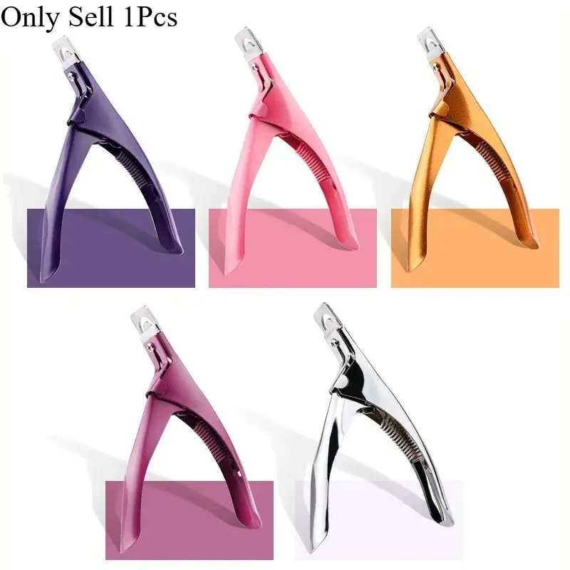 Professional Fake Nail Cutter, U-Type Acrylic Nail Edge Trimmer, Stainless Steel Manicure Tool, Precision Nail Cipper Tips Cutter, Basic Nail Tools