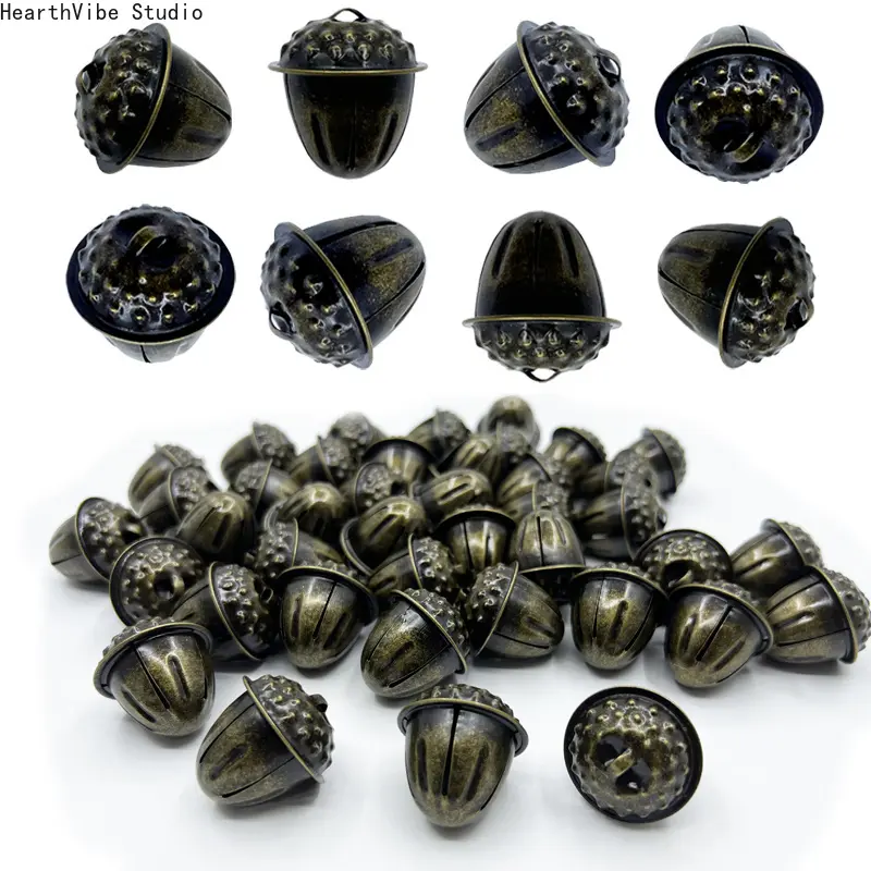 Set of 20 – 1.1-inch Copper Bells – Vintage Metal Bells – Christmas Decorative Bells – For Pet Collars, Crafts, and Home/Sleigh Decor