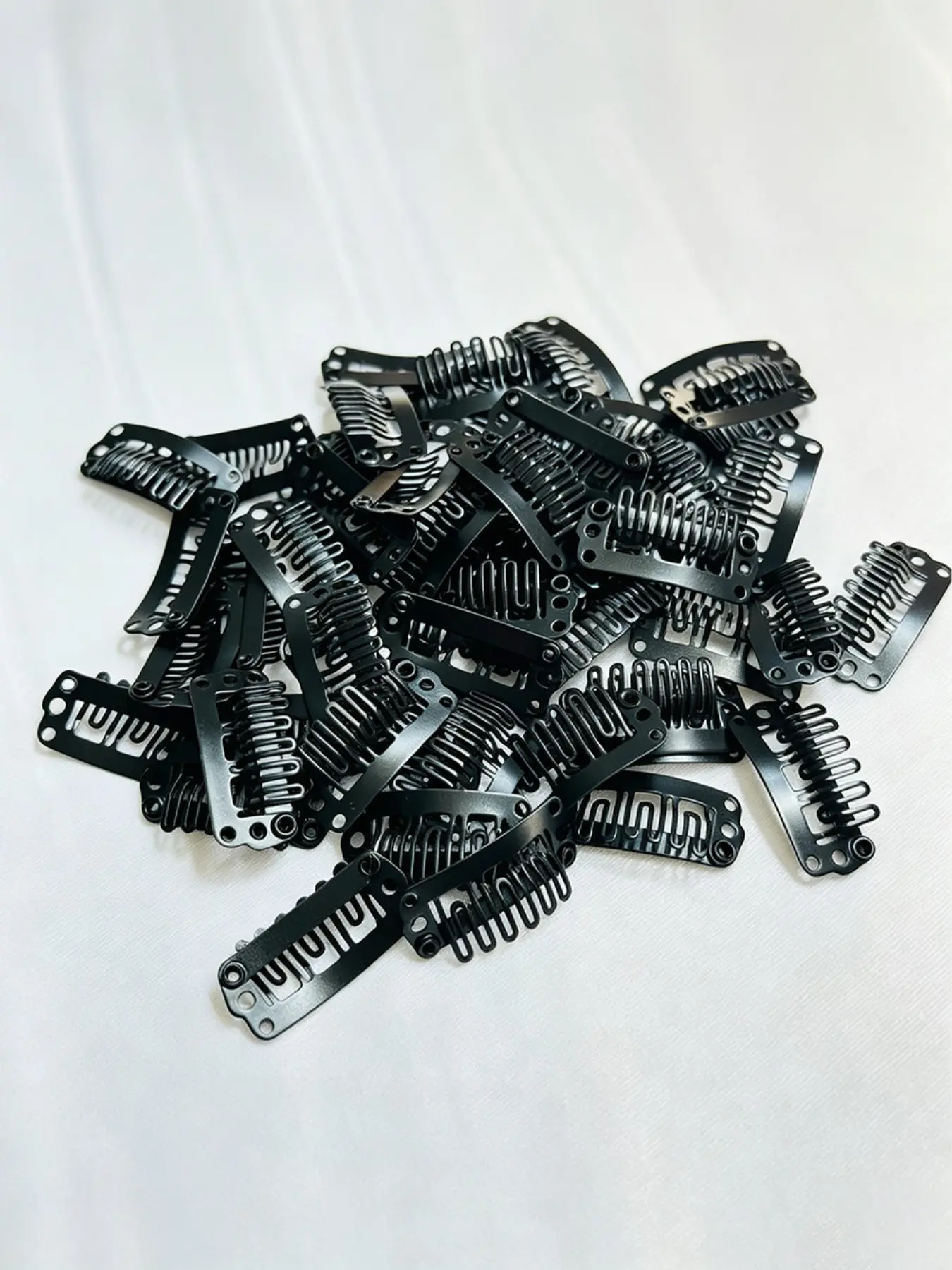 50pcs Black Strong Grip Wig Snap Clips Brown Hair Extension Clips, Reusable Metal Clips For Lace Wig Toupee Hair Extensions DIY Hair Clip Pack
