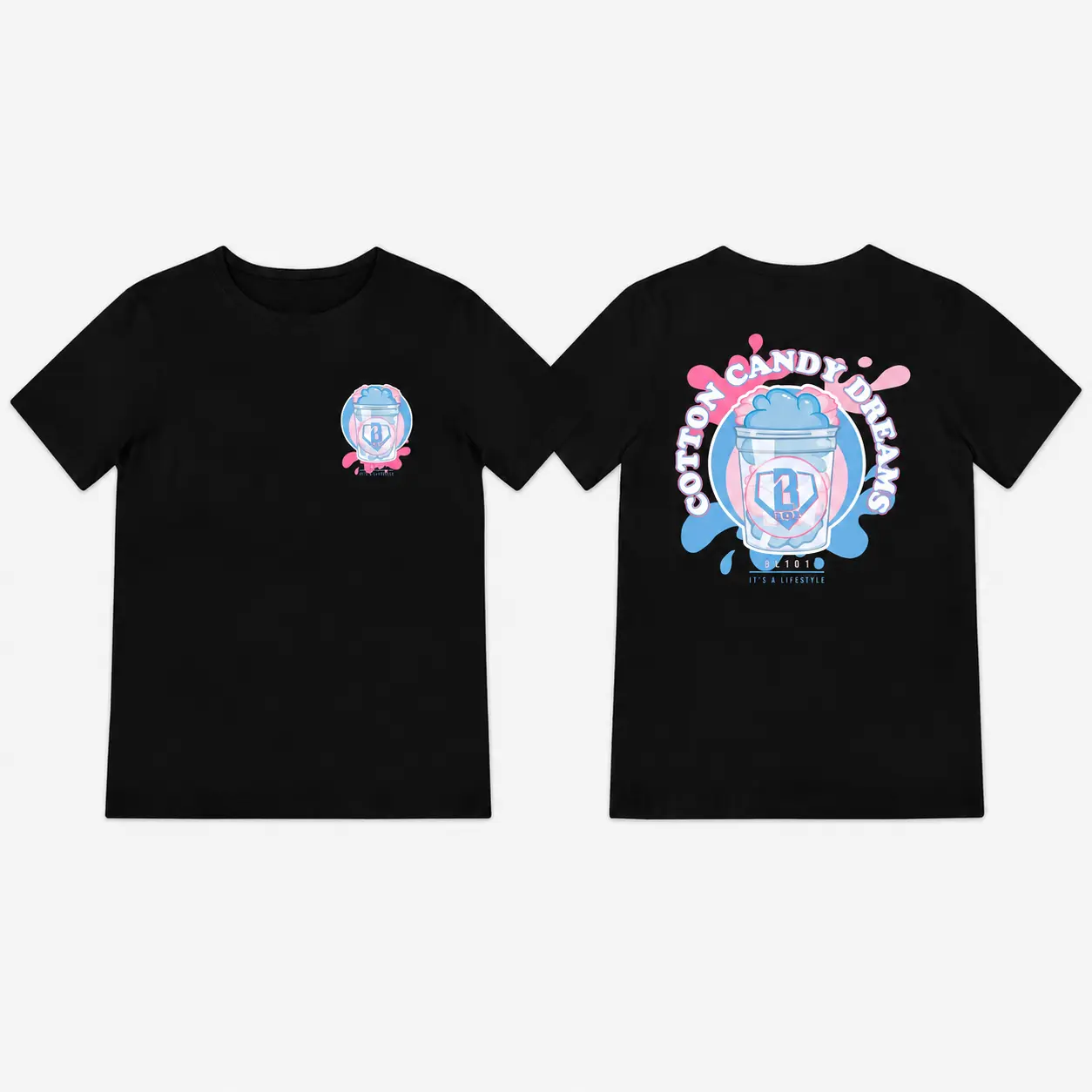 Candy Dreams Pink Blue Bubble Drink Graphic Tee Oversized Tshirt Women 100 Y2K Sweet Pastel Casual Printed Youth Top