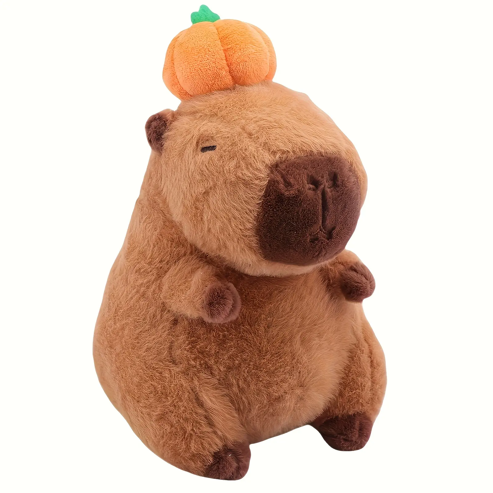 25cm/9.45in Festive Furry Pumpkin Capybara Plush Toy Perfect Party Favor & Gift for Halloween, Thanksgiving, and Birthdays