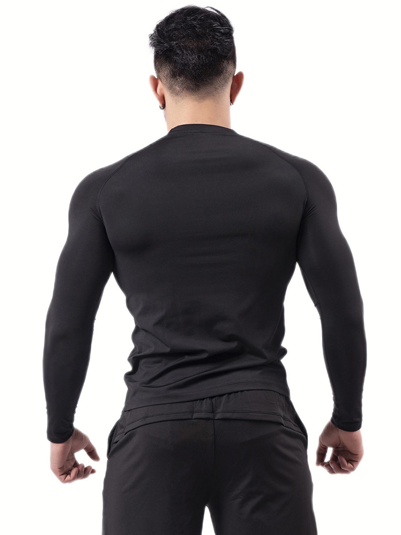 Men's Regular Fit Bullhead Print Raglan Sleeve Tee, Casual Sporty Round Neck Long Sleeve T-shirt for Spring & Fall, Men's Top for Daily Wear Athletic Sports Clothing