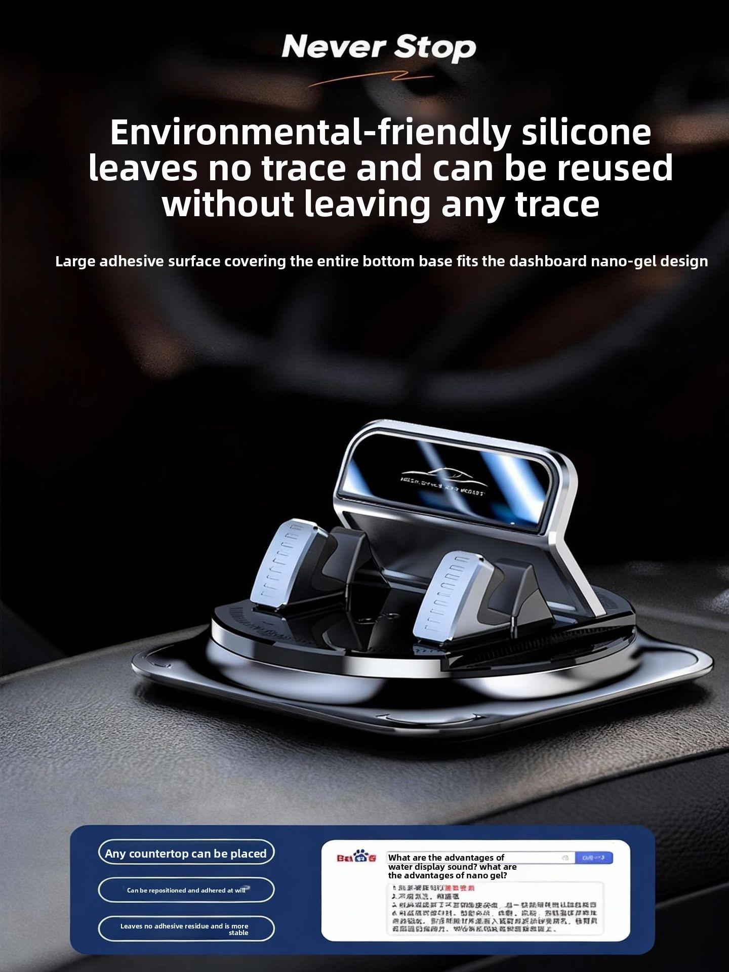 Car phone holder 360 degree rotation, suitablefor car navigation in-car dashboard, horizontaland vertica screen adjustment angle,suctioncup fixed non-slip mobile phone holdersuitable for iPhone and Android