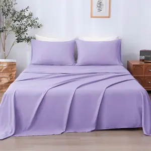 Twin Sheet Set 3 Pieces,Lavender Ultra Soft & Breathable Microbifer Sheets, 1600 Thread Count Hotel Luxury Oeko-Tex Bed Sheets, 14-16 Inch Deep Pocket Durable Wrinkle Free Sheets