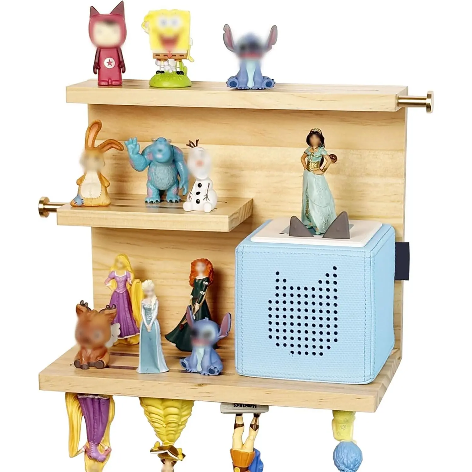 for Toniebox Starter Tonie Shelf Wall Mounted,Tonies Figures Tonies Storage,Magnetic Wooden Floating Shelves Compatible with Tonie Box Player Character for Room