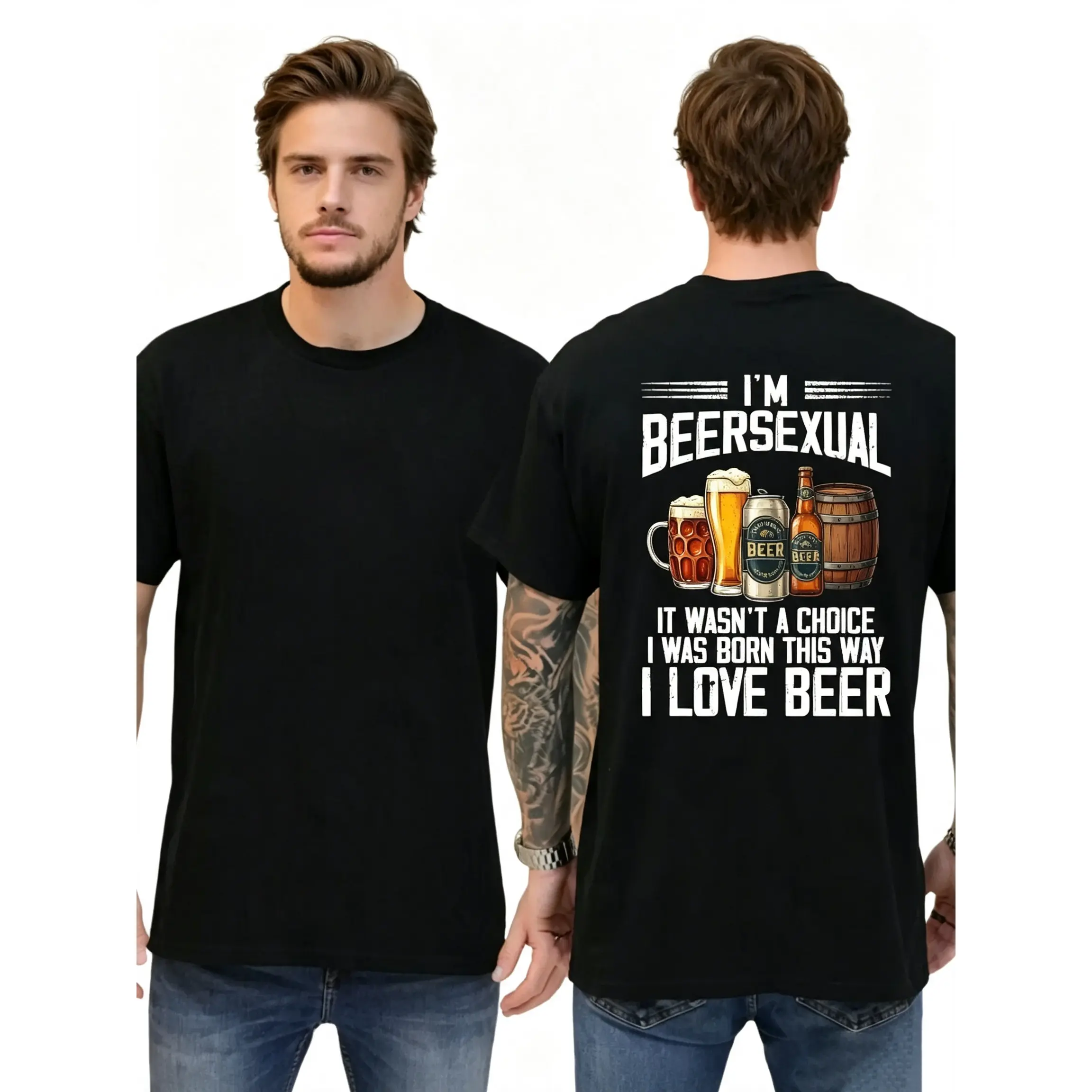 I'm Beersexual T-shirt, Funny Shirts, Humour Tee, Unisex Graphic Tees, Casual Wear, Comfy Cotton, Gift For Beer Lovers