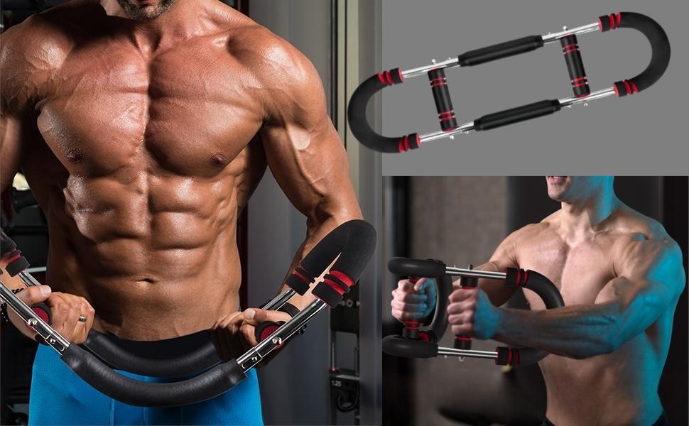 Twister Arm Exerciser,80-110lb Adjustable Spring Workout Bar, Forearm Triceps Chest Enhanced Exercise Strengthener,Portable Home Fitness Equipment, Detachable Design Fitness Anywhere