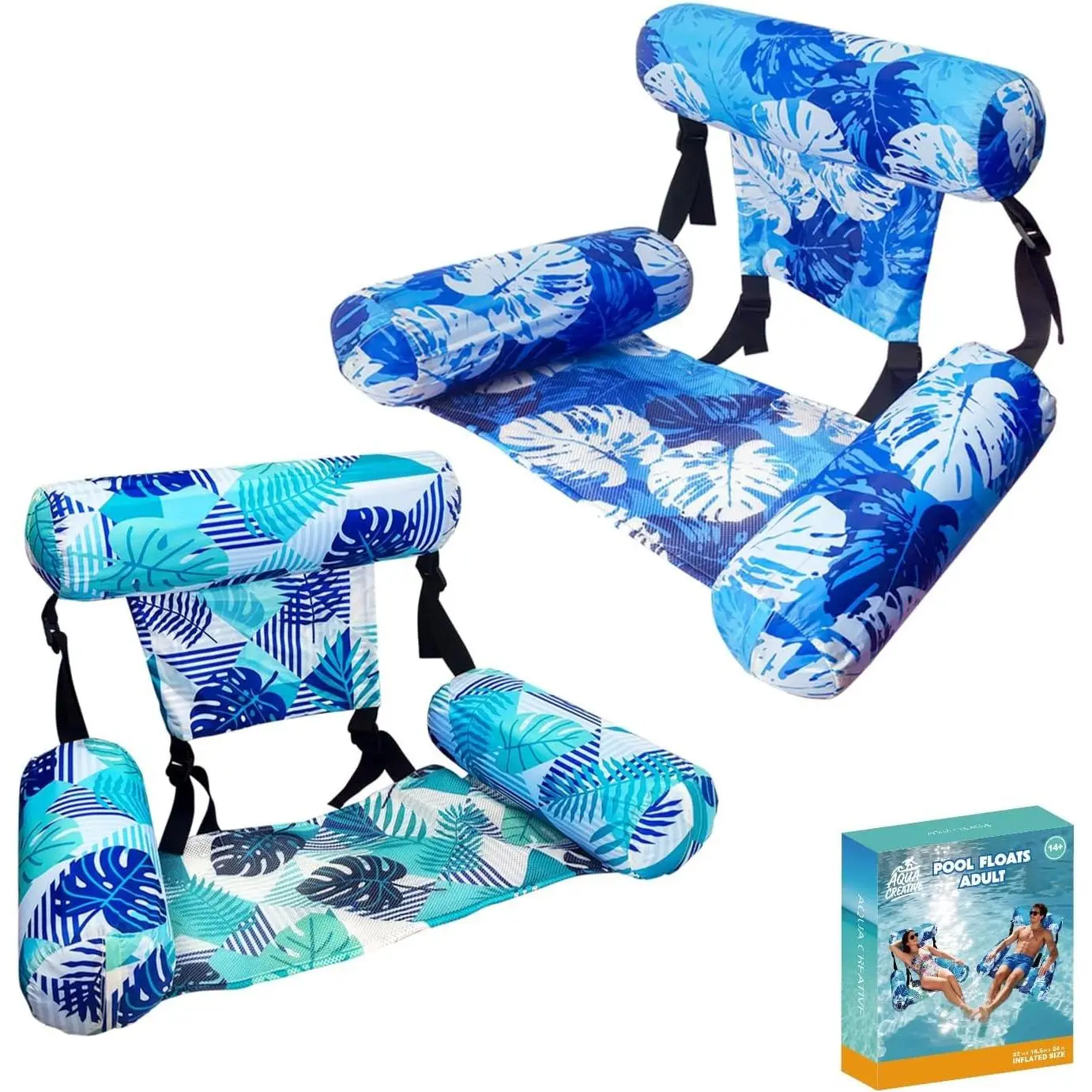 Pool Floats Adult - 2 Pack Water Hammock Water Floating Rafts for Parties Pool floaties for Adults, Inflatable Floating Rafts for PartiesGift