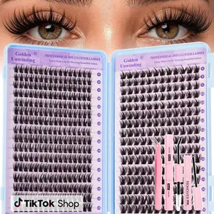 Anime Style False Eyelashes, C Curl, Dense, Mixed Length, Recyclable, Includes Glue, Tweezers, Remover, 0.05mm Ultra Thin Strip Lash