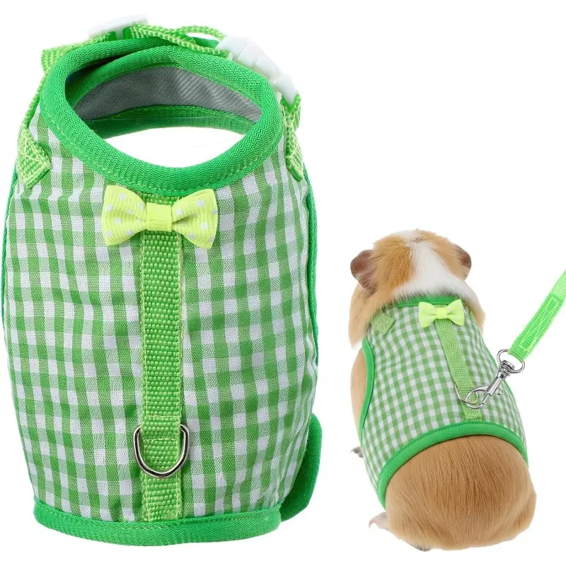Guinea Pig Harness and Leash,Adjustable Guinea Pig Harness,Elastic Guineas Pigs Leash and Harnes for Pet Hamster Squirrel Animals & Safe Pet Supervision