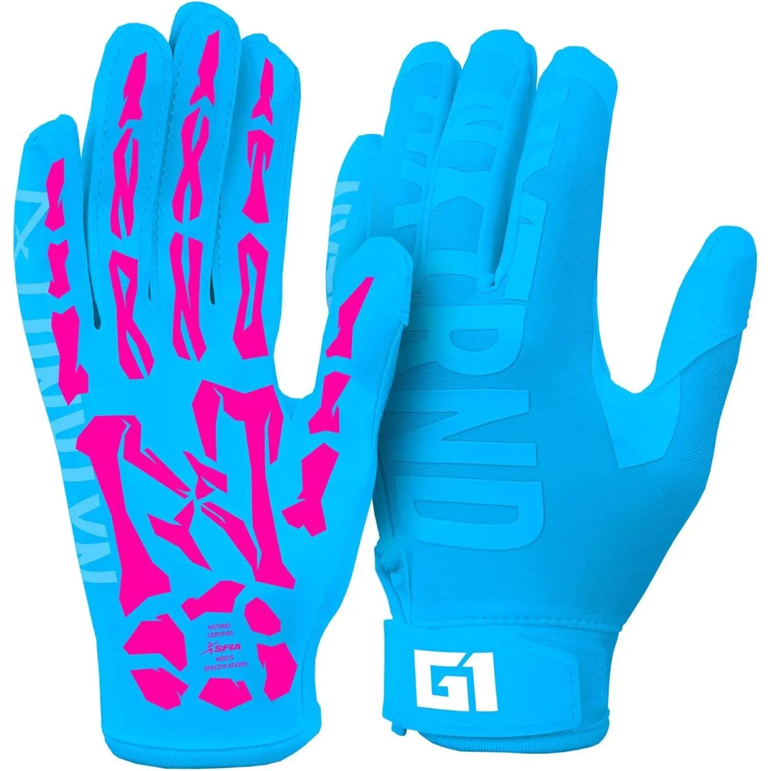rnd Skeleton G1 Youth Football Gloves,  Sticky Receiver Gloves