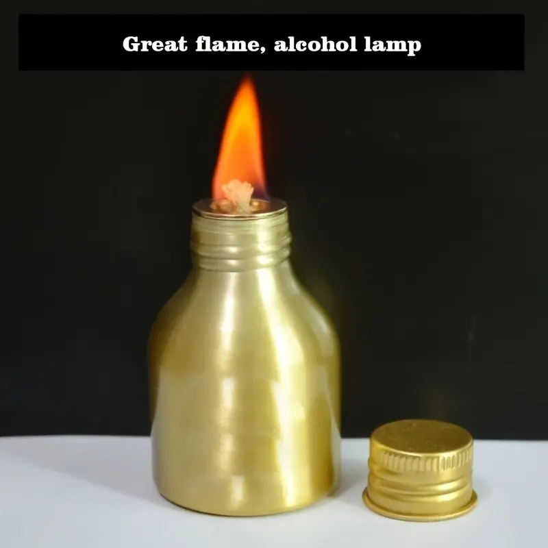 Portable Alcohol Lamp for Outdoor Camping and Hiking, Excellent Flame Effects, Long-Lasting Burning, Ideal for Illumination and Heating