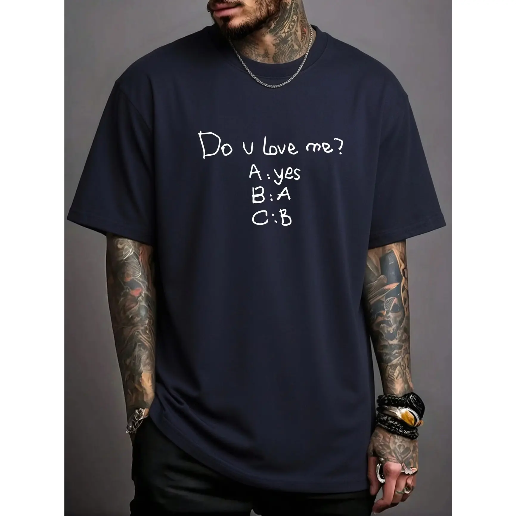 Do U Love Me Quiz Slogan Graphic Oversized Cotton T‑Shirt, Comfort Fashion Outfit, Sweet Valentine Gift For Lover Family Friends, Best Festival Present For Him Her