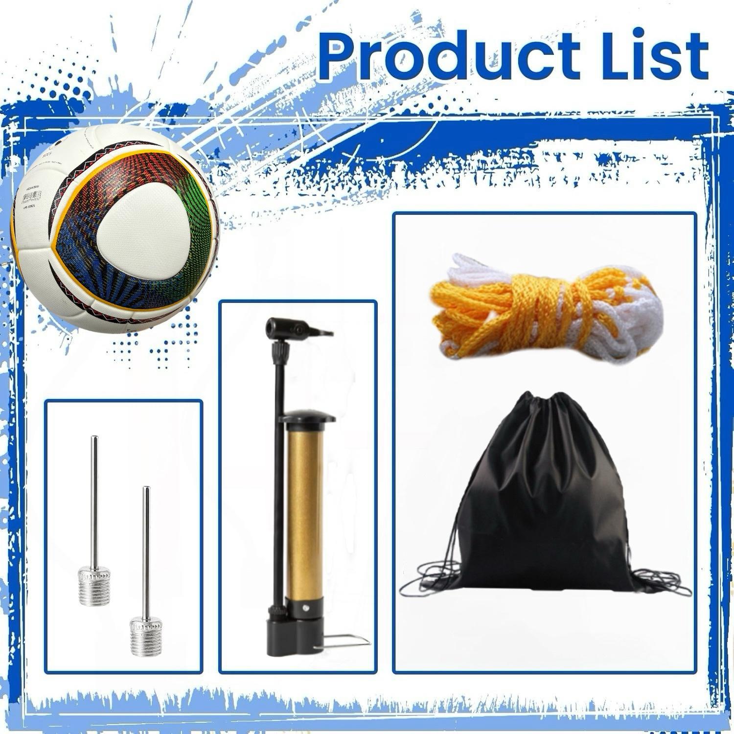 Official Size 5 Leather Soccer Ball, Football, Durable Soft PU Material, Ideal for Youth & Adult Competitions, Includes Net Bag & Pump Accessories