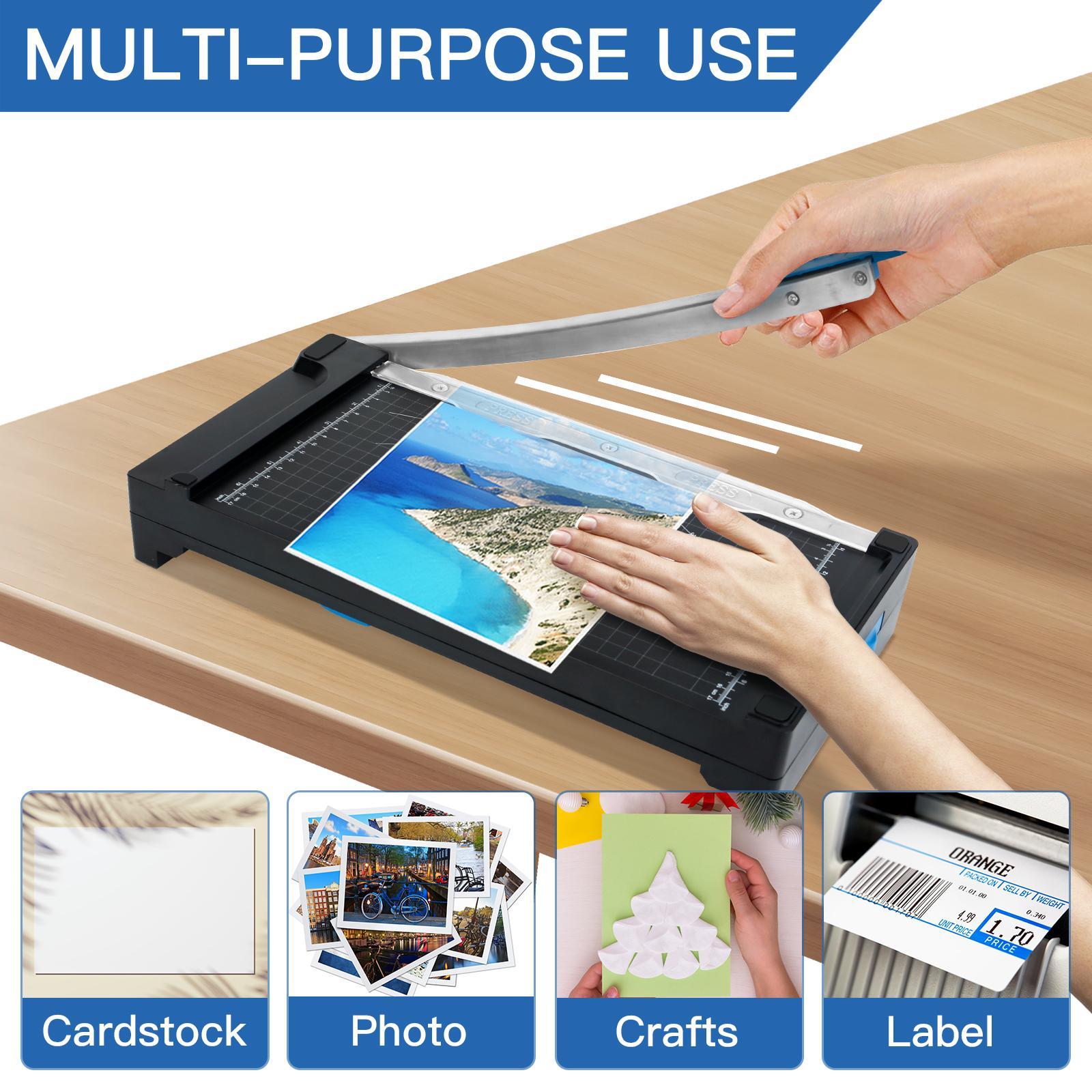 A4 Double-sided Cutting Plotter, 5 in 1 Multifunctional Cutting Machine with Straight/Wavy/Dotted Line Blade, Office Cutting Supplies for Teachers & Office Staff