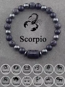 Fashion Zodiac Bracelet, Bohemian Bracelets, Elastic Beaded Stone Chain, Boho Style, Perfect Gift for Couples, Valentine's Day or Birthday
