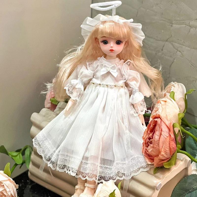 30cm Bjd Doll DIY Toys With Clothes Long Hair High Heel Princess Dress Up Doll Baby Girl  3D Eyes Beautiful Princess Accessories
