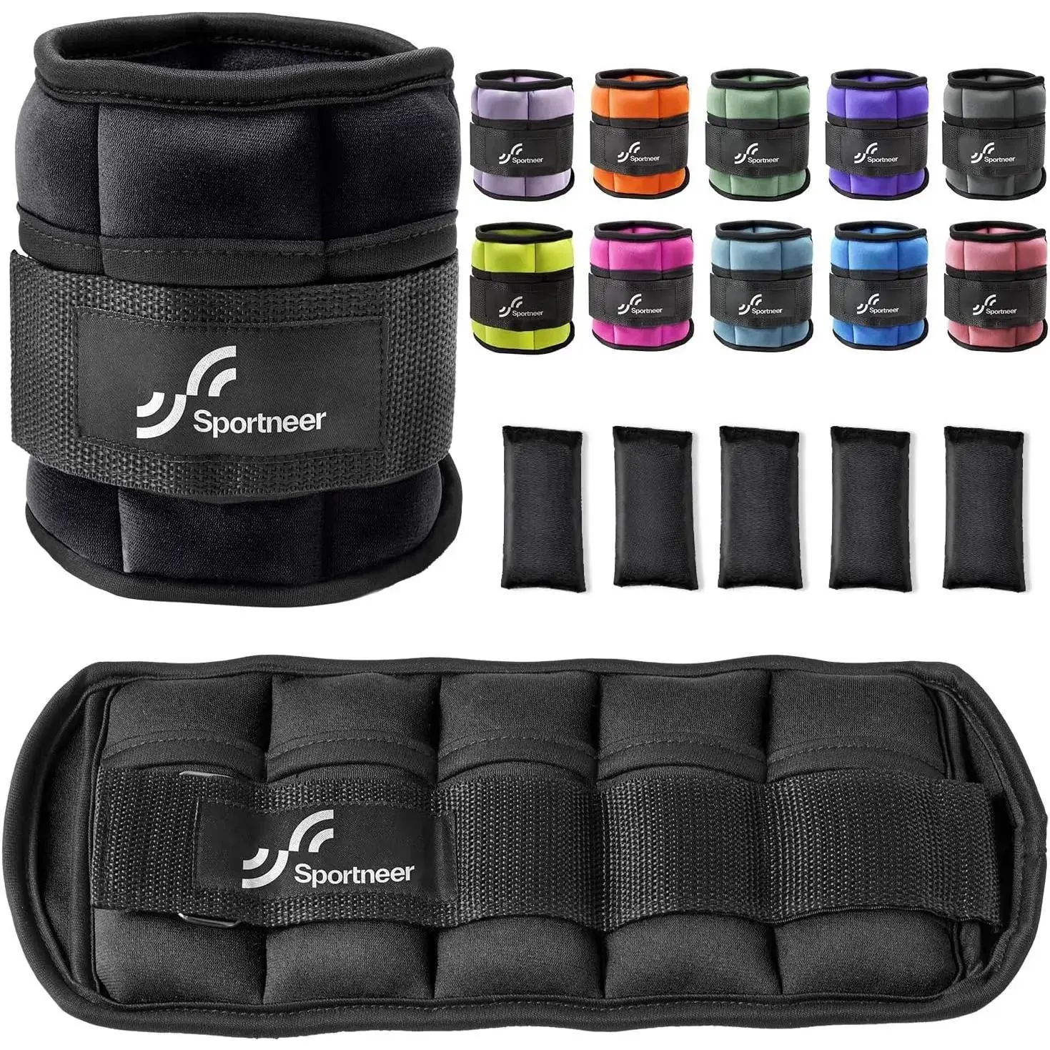 Adjustable Ankle Weights 1 Pair 2 4 6 8 10 Lbs Leg Weight Straps for Women Men, Weighted Ankle Weights Set for Gym,Fitness, Workout,Walking, Jogging,1-5 lbs Each Ankle, 1 Pair 2-10 lbs