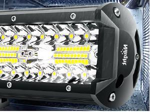 Nilight 20 Inch 420W Triple Row Flood Spot Combo Led Light Bar 4PCS 4Inch 60W LED Pods Driving Boat Lights Led Off Road Trucks Lights