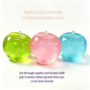 Apple Squishy Toys 2-Pack, Adult & Kids Stress Relief Set, Slow Rise Mochi Sensory Toy, Anxiety Calming Fidget Kit, Birthday Party Gift
