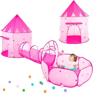 3pc Kids Play Tent for Girls with Ball Pit, Crawl Tunnel, Princess Tents for Toddlers, Baby Space World Playhouse Toys, Boys Indoor& Outdoor Play House, Perfect Kid’s Giftsfidget toys