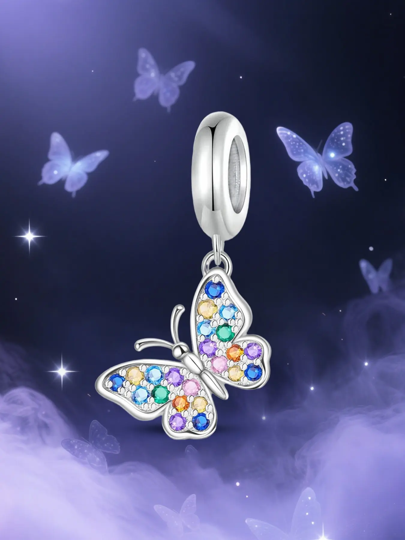 Copper DIY Jewelry Charms Lovely Charms with Cubic Zirconia Designs and Enamel Butterfly Floral and Fruit Themed Beads for Unisex Daily Wear and Gifting