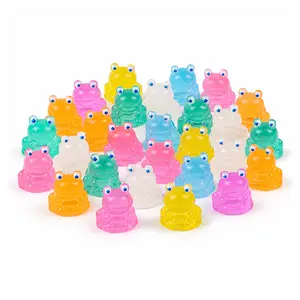 50/100pcs Mini Frogs, Glow-In-Dark Resin Figurines, 7 Colors, DIY Decorations, Garden Toy House Accessories, Daily Use
