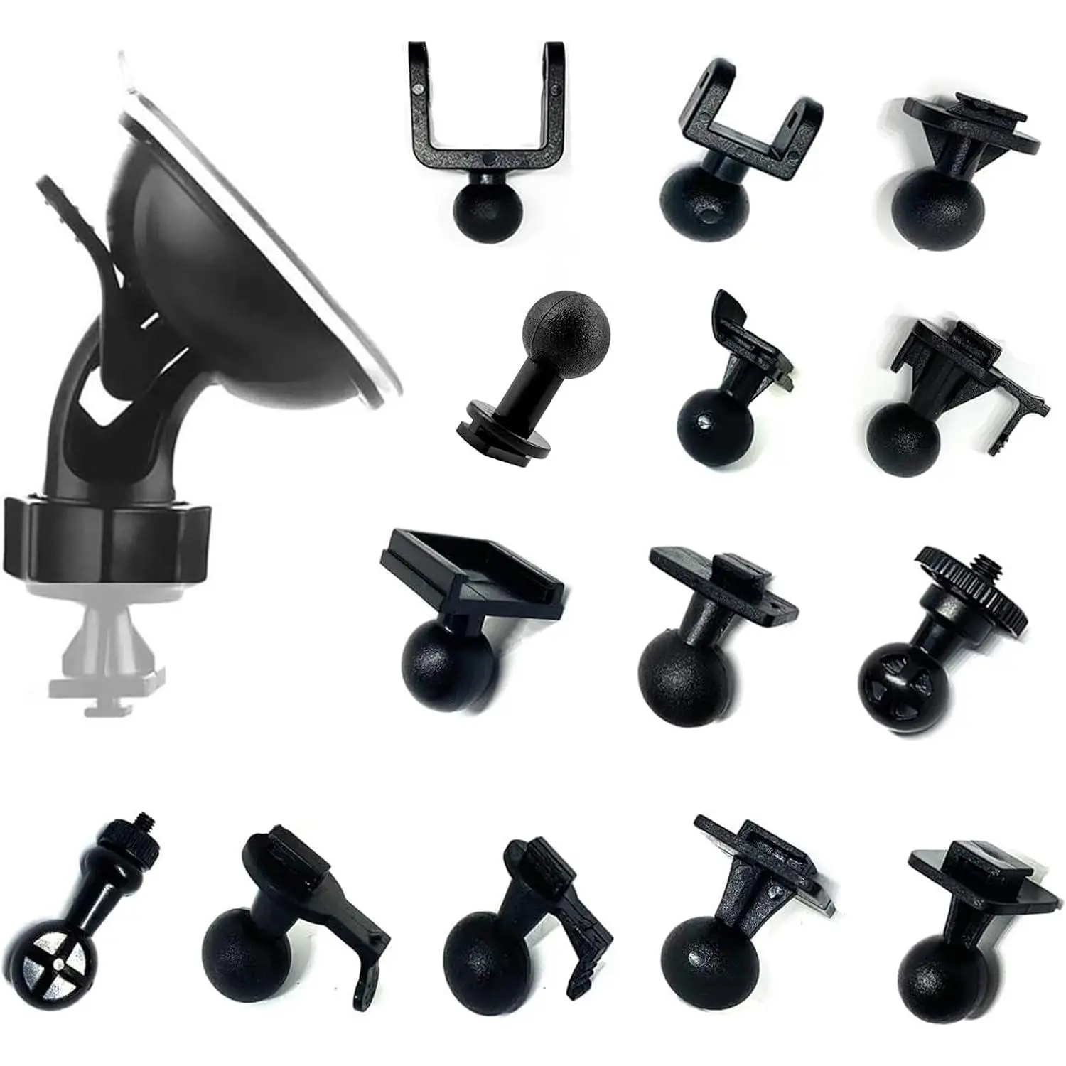 Camera Suction Cup Mount Dashcam Mounts Holder with 14 Ball Joints Adapter for  Video Recorder Windshield & Dashboard for   DVR Camera GPS