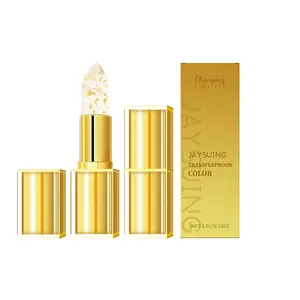 JAYSUING Gold Foil Color Changing Lip Balm, Temperature PH Changing Lipstick, Hydrating Anti-Crack Non Transfer Clear Gloss Lip Tint For Daily Makeup