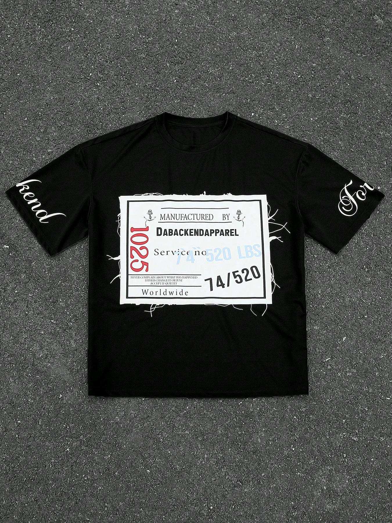 Men's Letter Print Loose Fit Sports T-Shirt, Sports Tee, Men's Graphic Shirts for All Season, Streetwear for Summer, Daily Wear, Athletic Sports Clothing