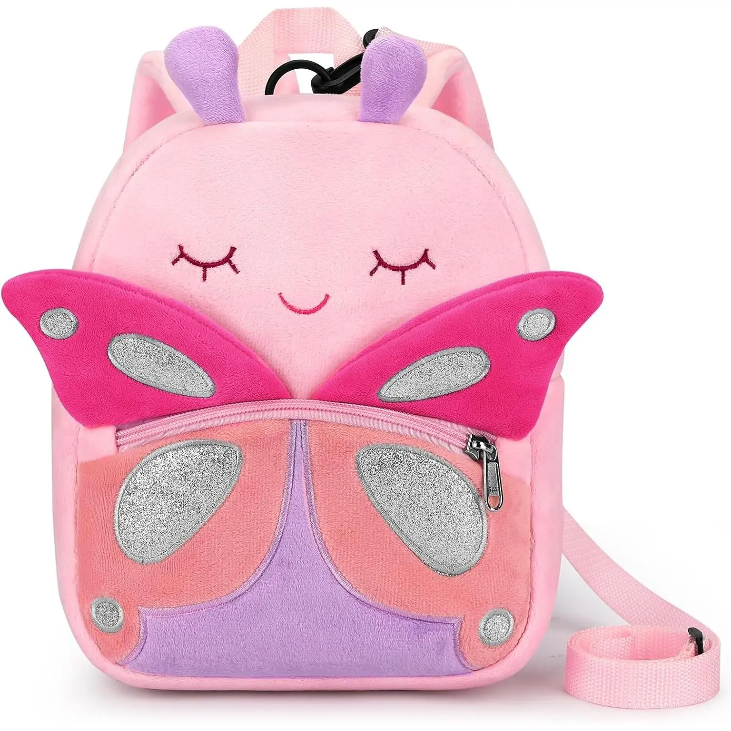 Little Backpacks for Girls 2-4: Plush Backpack - 3D Animal Cartoon Mini Travel Bag - 10 inch Little Backpack Leash