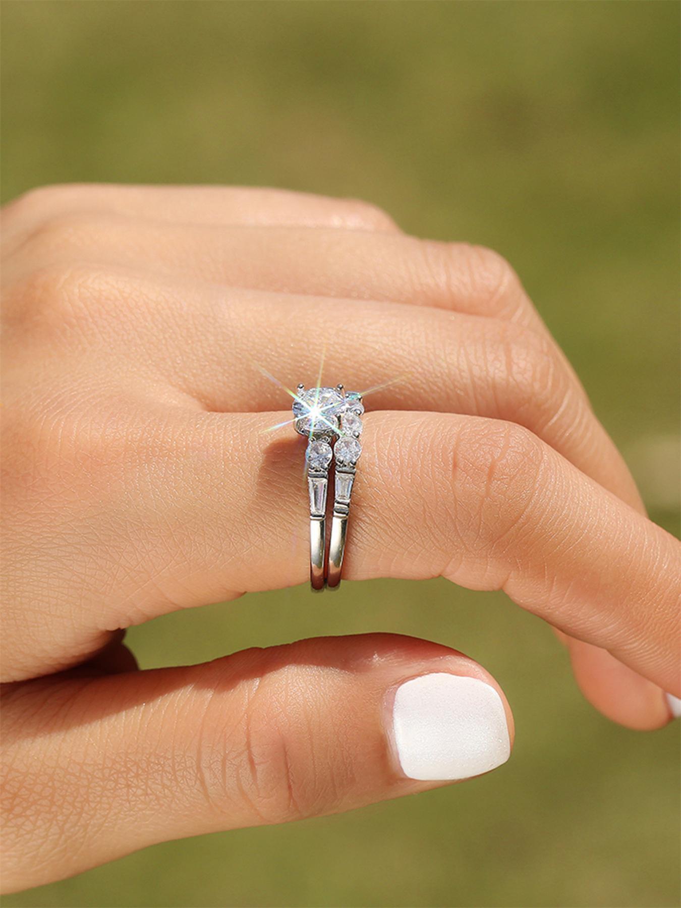 S925 Sterling Silver Fashion Promise Ring for Women, Luxury Vintage Engagement Ring for Girlfriend, Fashion Jewelry for Party, Daily Decor, Trendy All-match & Exquisite Jewelry for Birthday Gift,Gift, Silver Wedding Ring