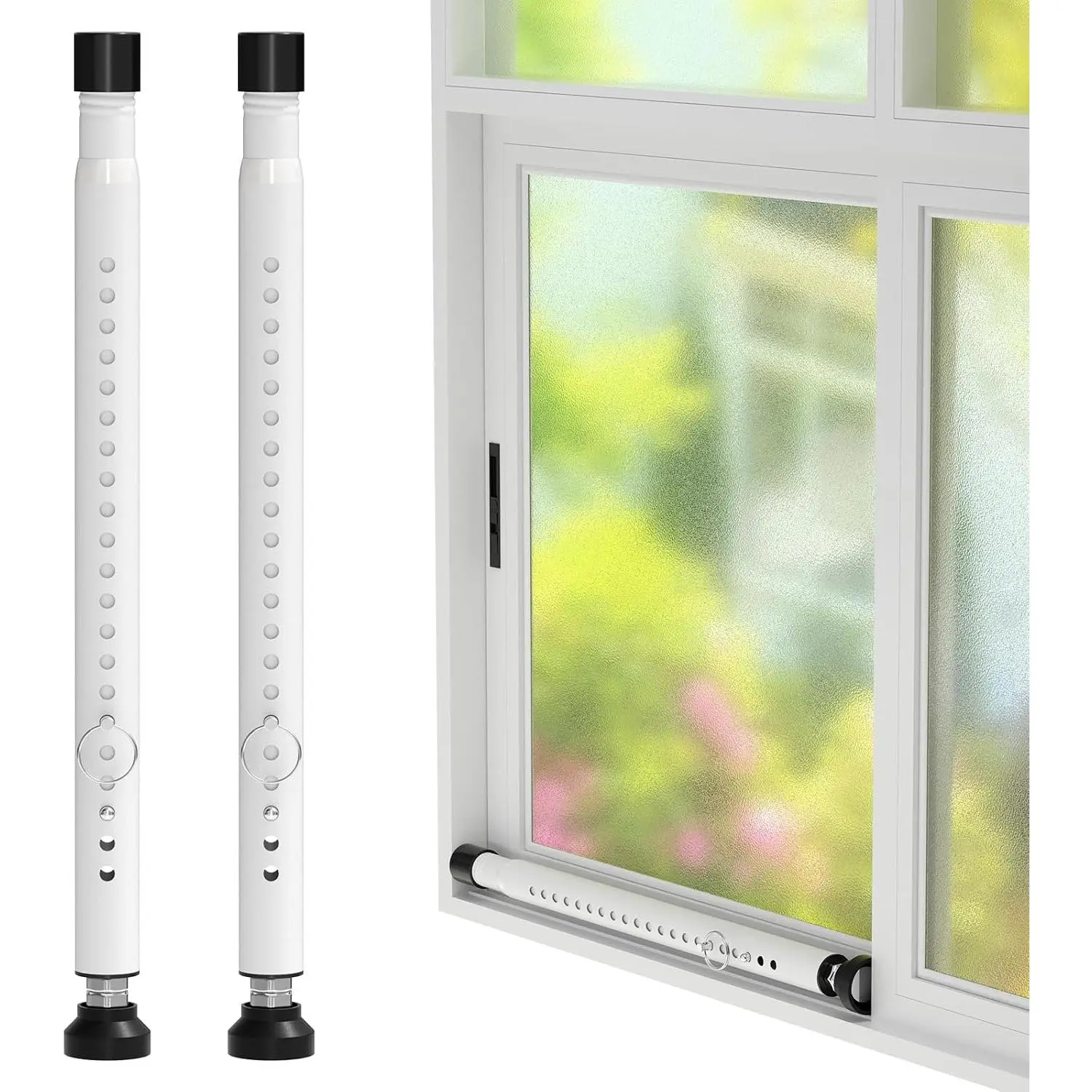 Sliding Door  Bar,16 to 51 Inch Inside Sliding Patio Door Window  Bar Stopper, Adjustable Window Locks  Bars for  Apartment , Sliding Glass Door Lock Hardware