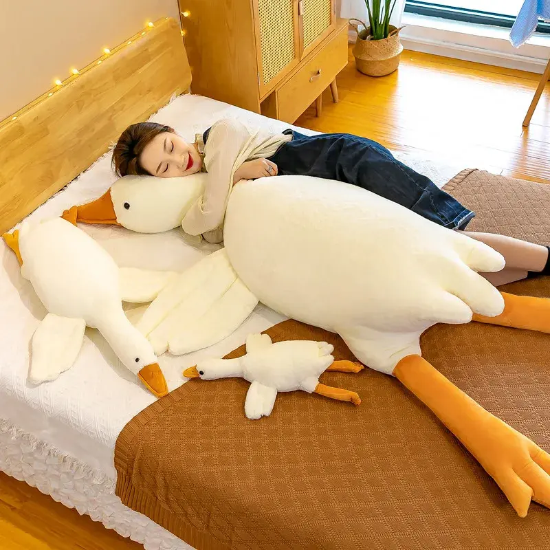 Unisex Large White Goose Fur-Retriever Stuffed Animal Toy - CE Certified, 130/160/190cm Cotton Soft Cushion/Pillow, Duck Animal Themed, Children's Gift (Children Under 3 Not Allowed, High-Concerned Chemical: None), Plush