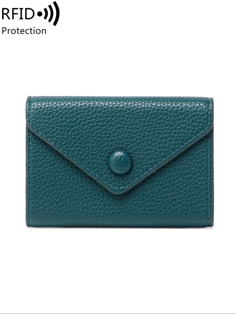 Simple Plain Color Card Holder, Casual Versatile Mini RFID Blocking Credit Card Holder for Men and Women, Lightweight Portable Minimalist PU Leather Solid Color Coin Small Wallet Card Holder