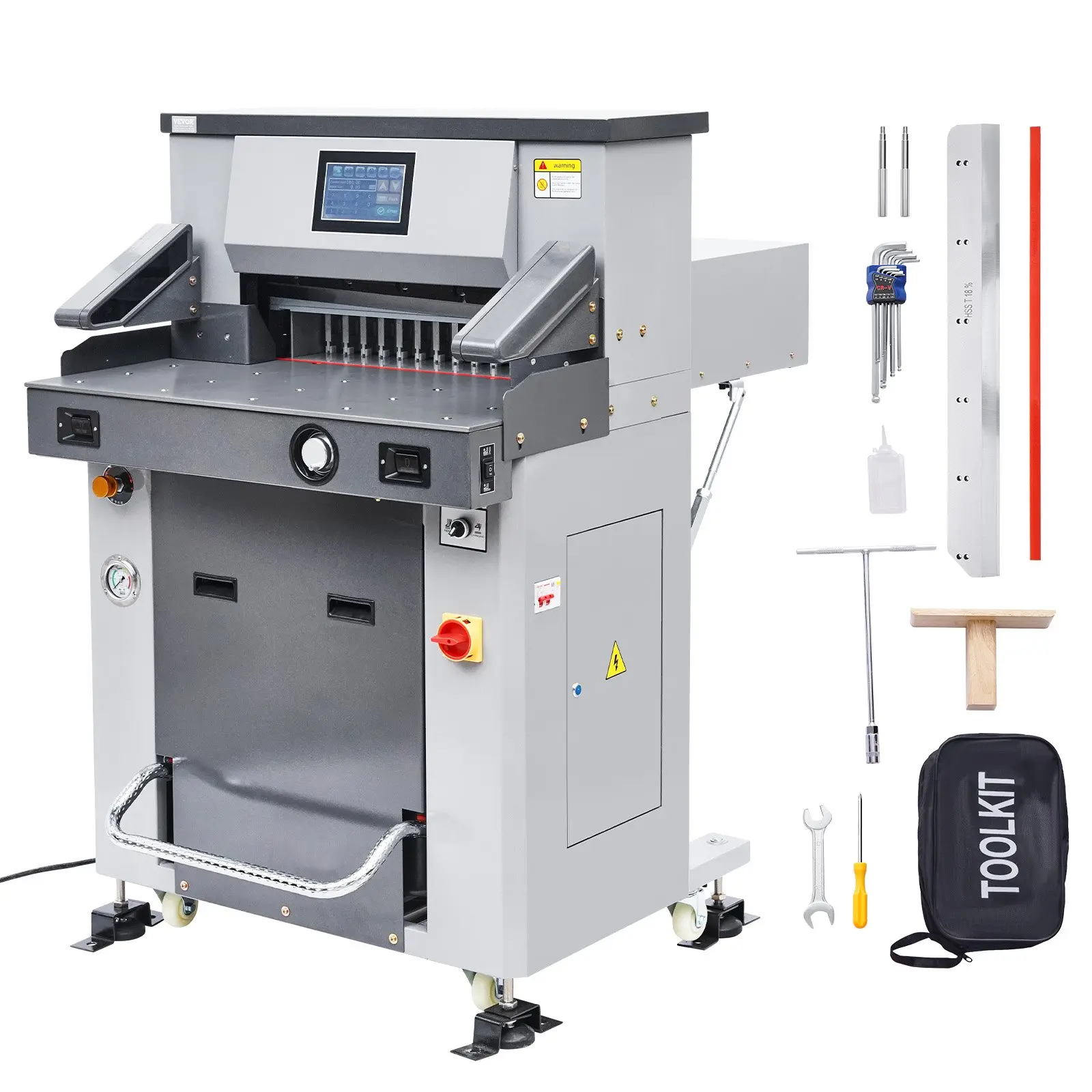 【DealsForYouDays】VEVOR Electric Hydraulic Paper Cutter, 2500W Heavy Duty Paper Cutter Machine 20.2 in/515 mm Cutting Width, 3.1 in/80 mm Cutting Thickness, Electric Guillotine Trimmer with Casters Infrared Function