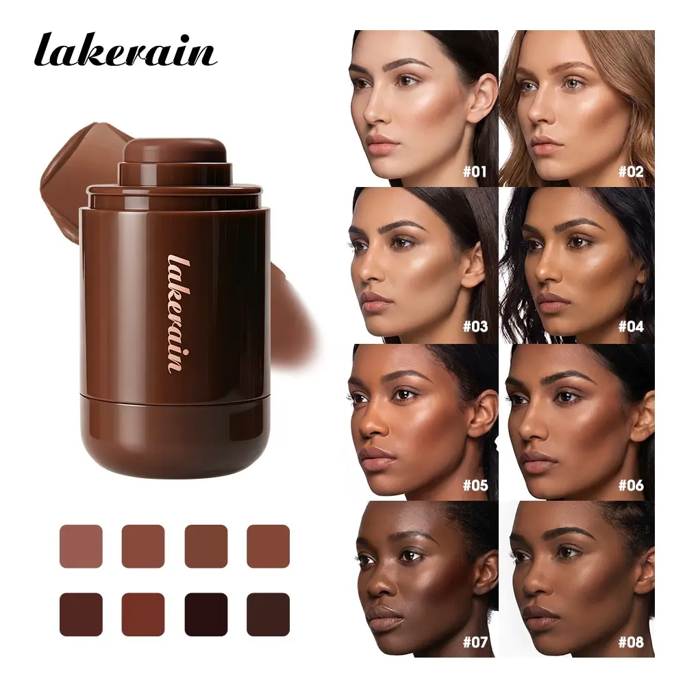 Cream Bronzer Stick, Lightweight Non-Sticky Texture, Buildable Color for Natural Sun-Kissed Contour, Easy to Blend, Cosmetic Gift for All Skin Types