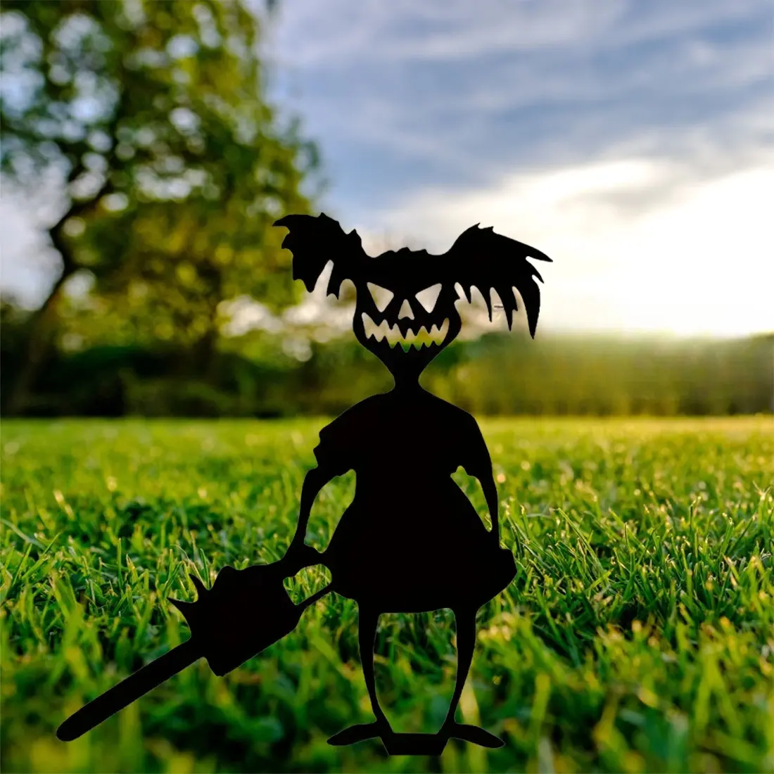 Halloween Ghost & Zombie Girl Silhouette, Outdoor Garden Decor, Exterior Decorative Statues, Garden Sculptures & Statues, Home Decor, Garden Decoration