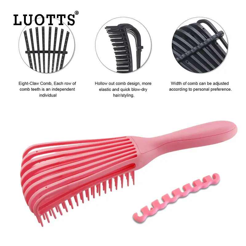 Octopus Hair Comb for Women, Detangling Brush, Large Bent Hairbrush, Straightening and Curling Styling Comb, Bone Comb, Hair Care Comb