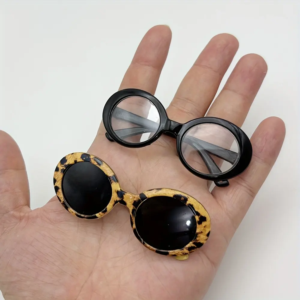 2 Pairs of Pet Glasses, Compatible with Cats and Dogs, 3.15-inch Pet Glasses, Stylish Pet Costume and Photography Props