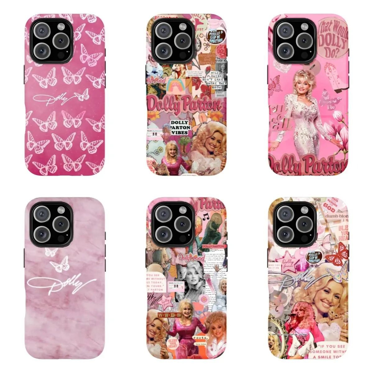 Dolly Parton Vintage Collage Custom Wireless Phone Case - Retro Character & Quote Print Cover, Shock Resistance Casing for iPhone 11-17 and for Samsung S21-S25, Trendy Gift for Her