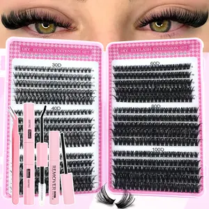 D Curl Mixed Length 8-16mm Large Capacity False Eyelashes, Natural Lightweight Dense Look, Perfect for Home Application & Beginners, Diy False Eyelashes