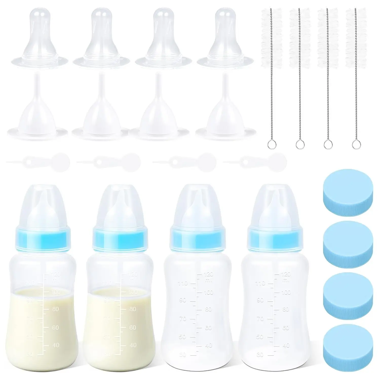 Puppy Kitten Nursing Bottle 4oz Small Animal Feeding Kit with Nipples Hand Feeding Supplies for Puppies Kittens Rabbits Ferrets & Newborn Pets