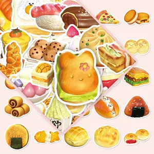 50pcs Delicious Dessert Cute Cartoon Cake Fresh & Cute DIY Decorative Stickers for Journaling, Phone Case, Scrapbooking